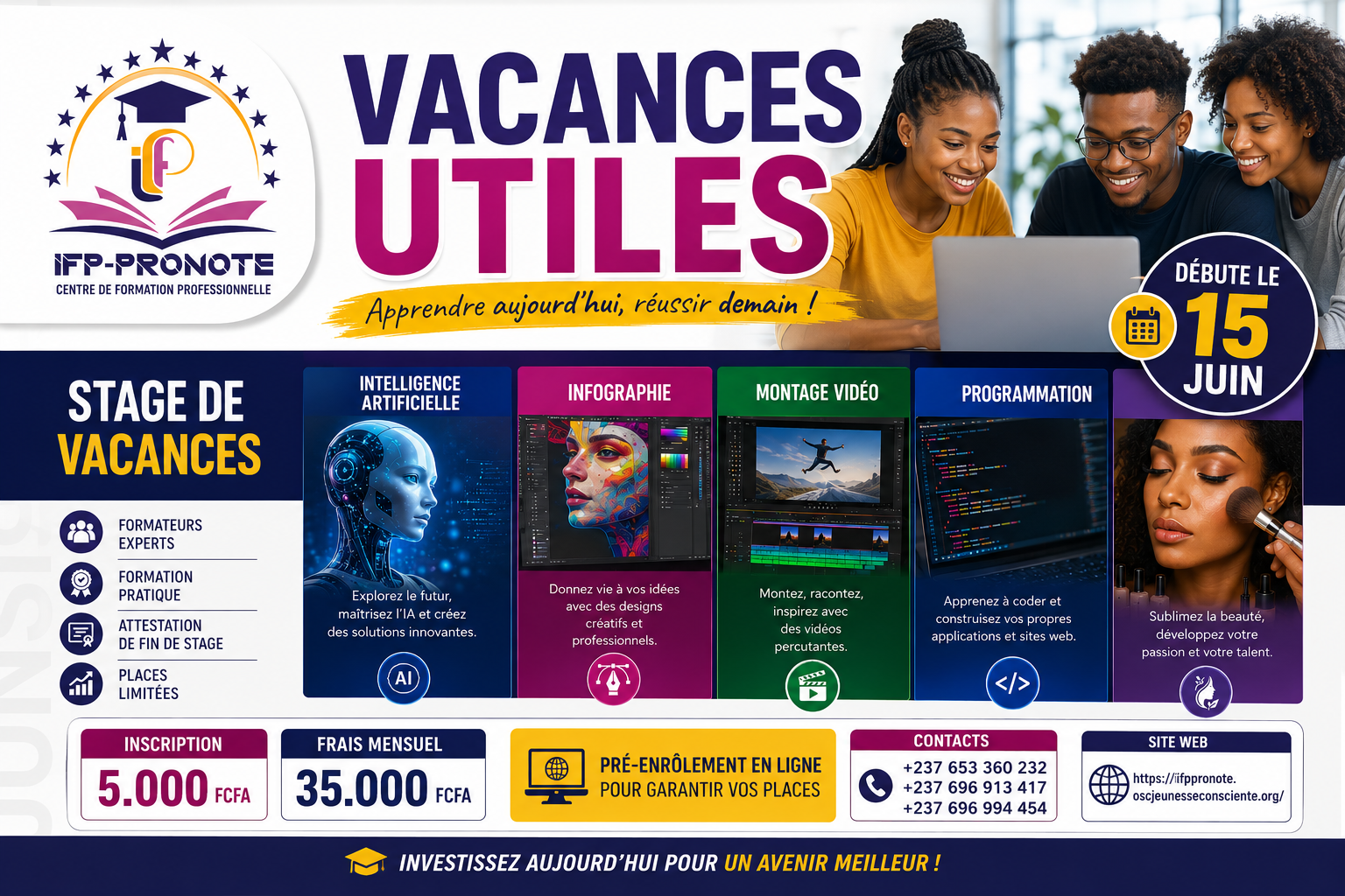 Vacances Utiles 2026 : Investissez dans l’avenir de vos enfants avec IFP-PRONOTE