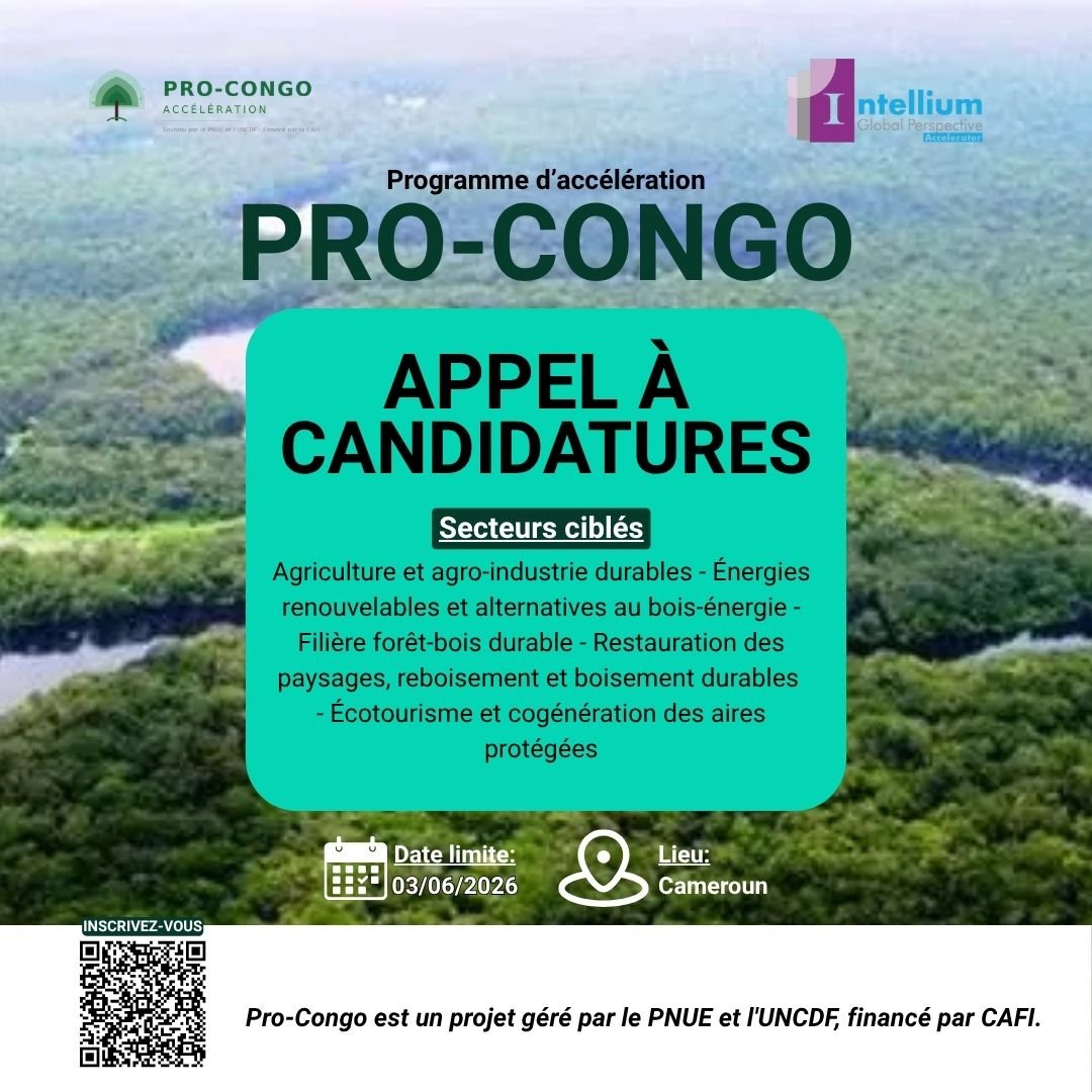 📣 𝐀𝐩𝐩𝐞𝐥 𝐚̀ 𝐜𝐚𝐧𝐝𝐢𝐝𝐚𝐭𝐮𝐫𝐞𝐬 – 𝐏𝐫𝐨𝐠𝐫𝐚𝐦𝐦𝐞 𝐏𝐫𝐨-𝐂𝐨𝐧𝐠𝐨 - soutenu par les Nations-Unies et financé par CAFI